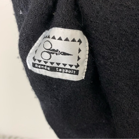 renée Legault Artisanal Designer Unique Wool Blend Black Cardigan Jacket Small - Picture 9 of 10